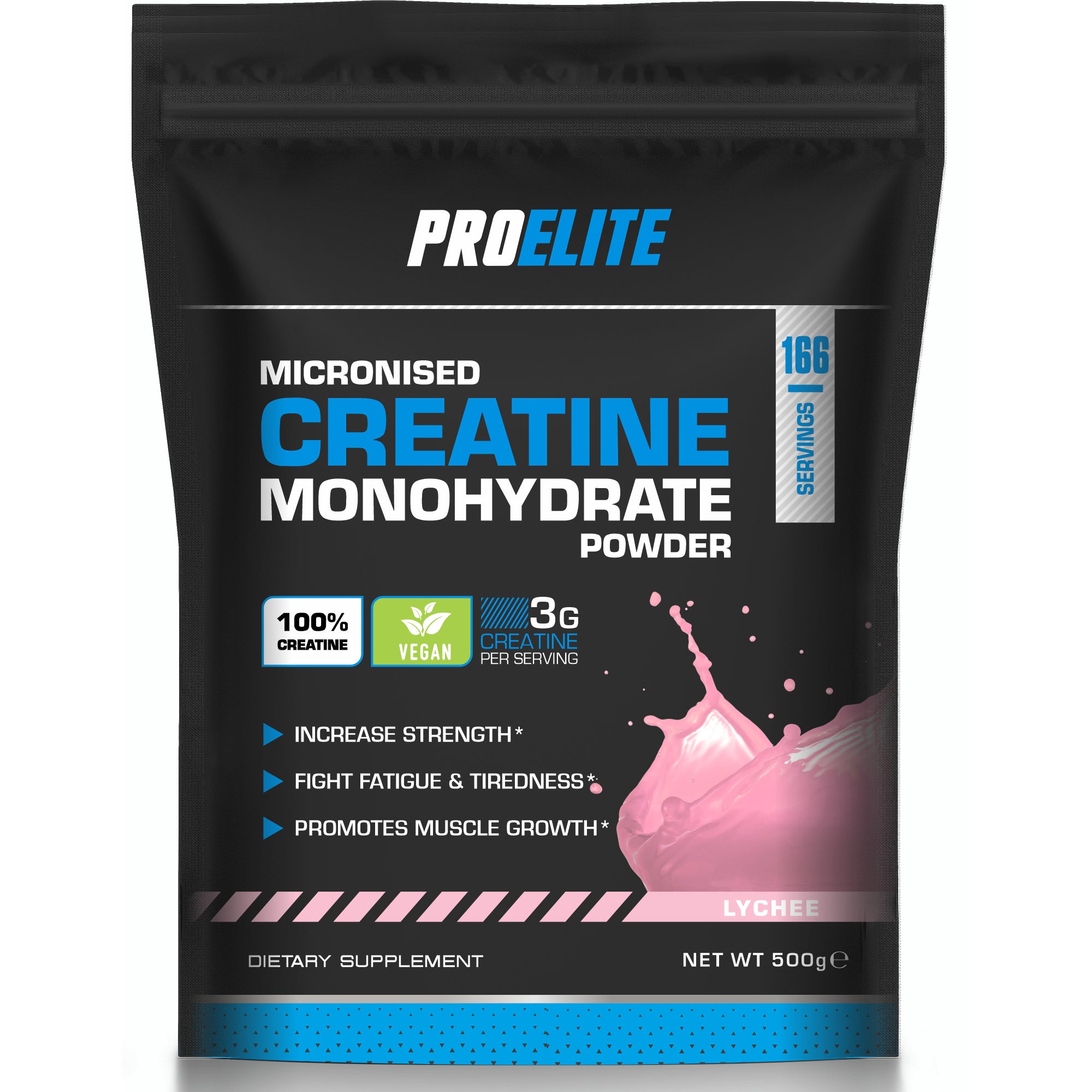 Pure Creatine Monohydrate Powder 500g (Pouch) | Pro-Elite