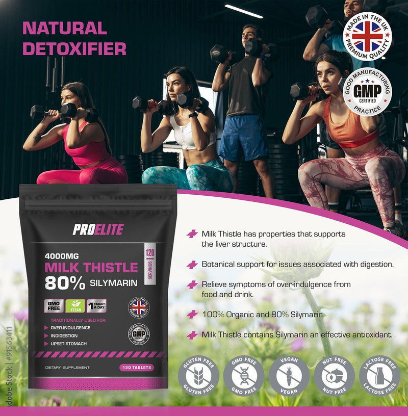 Pro-Elite Milk Thistle 40:1 Extract Vegan Tablets