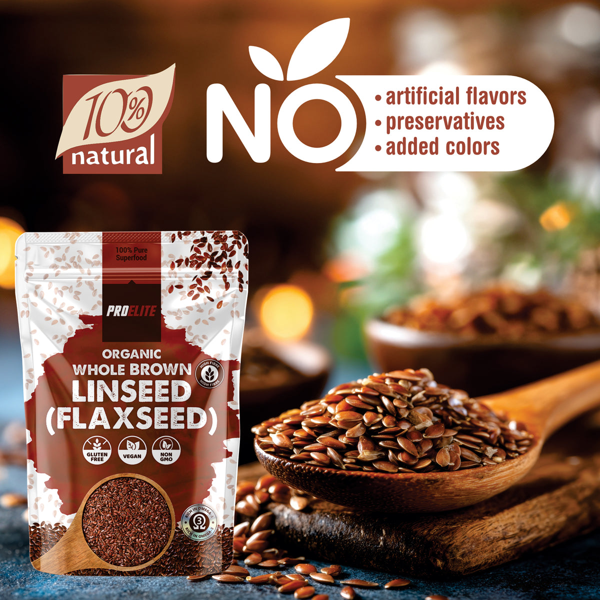 Organic Whole Brown Linseed (Flaxseed) | Pro-Elite