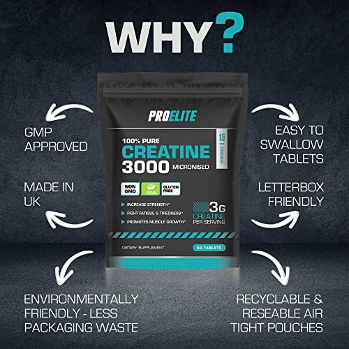 Creatine Monohydrate 500mg Vegan Tablets | Pro-Elite
