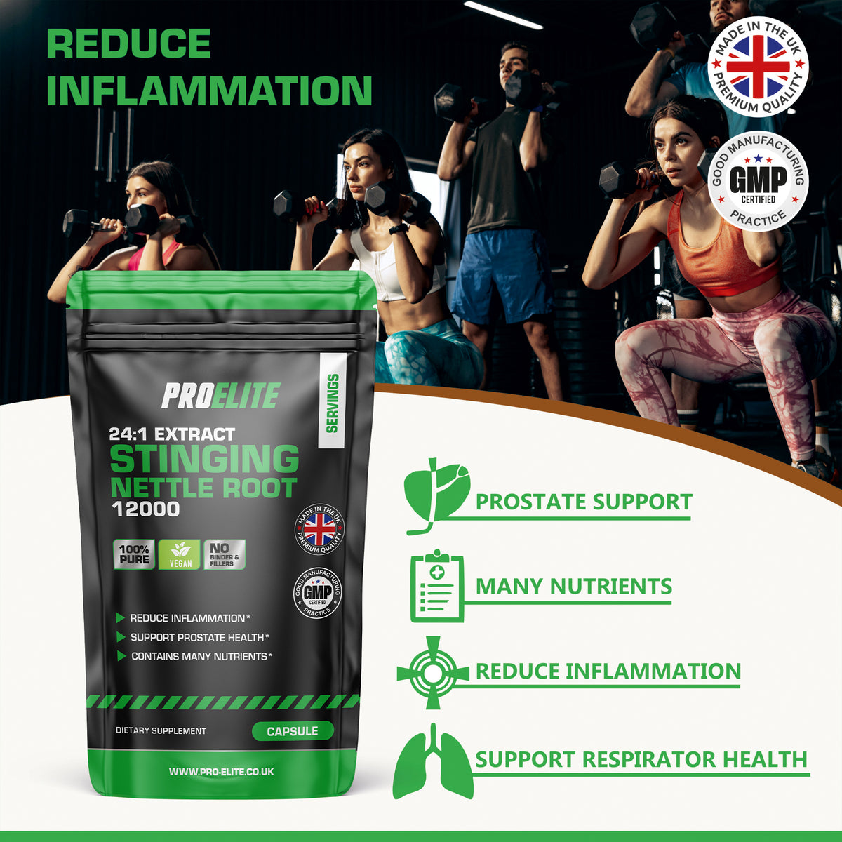 Stinging Nettle Root Vegan Capsules | Pro-Elite