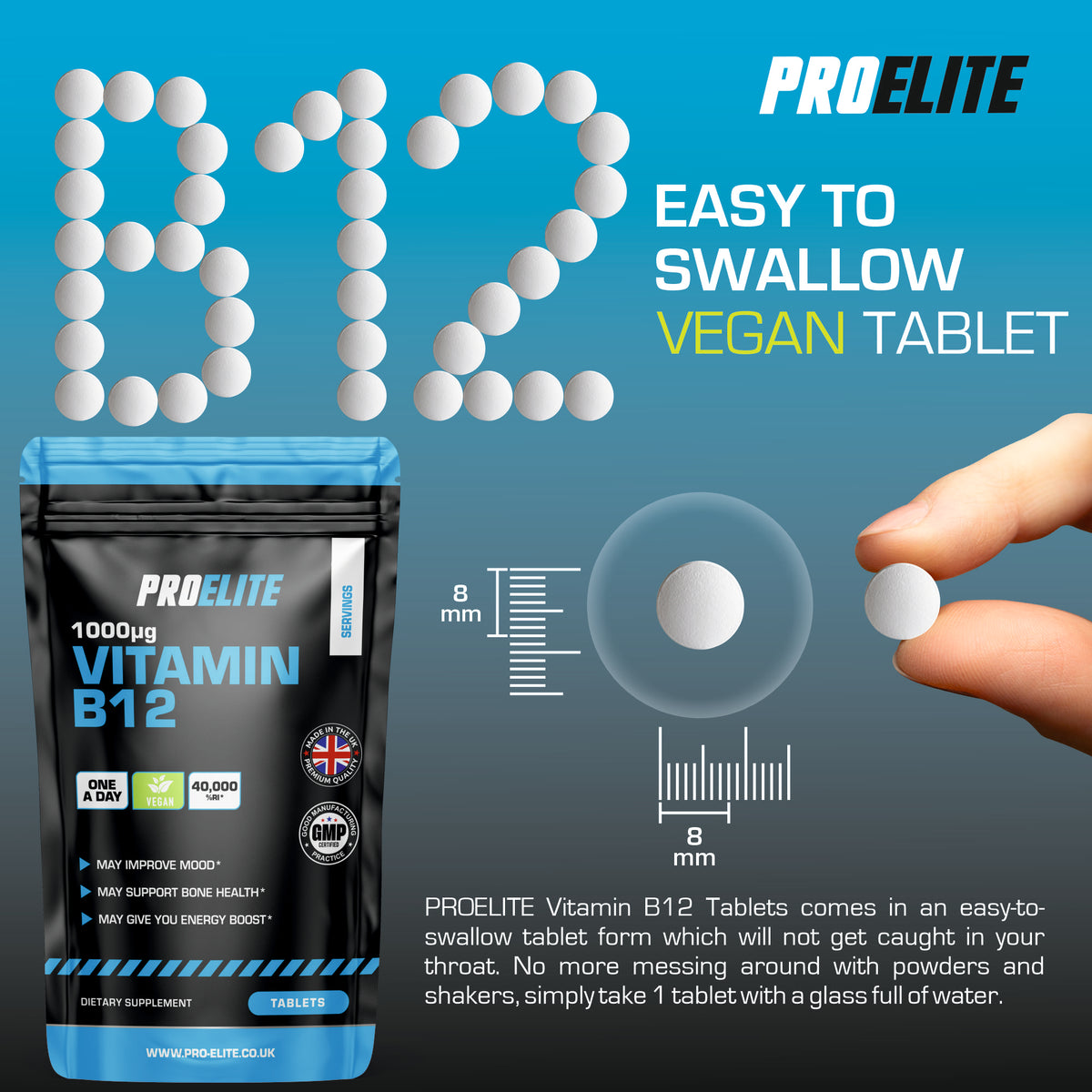 Vitamin B12 Tablets | Pro-Elite