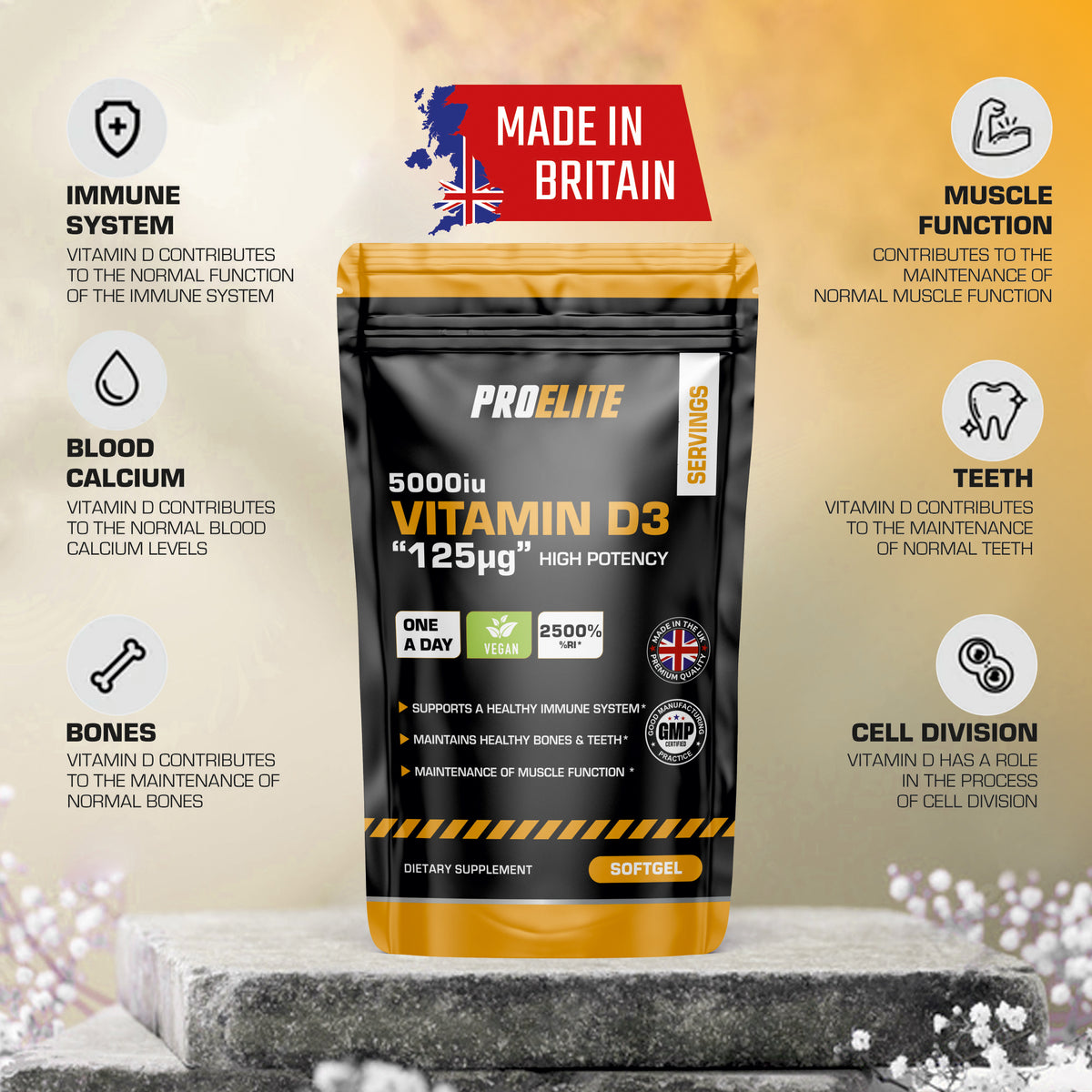 Vitamin D3 5000iu Softgels | Pro-Elite