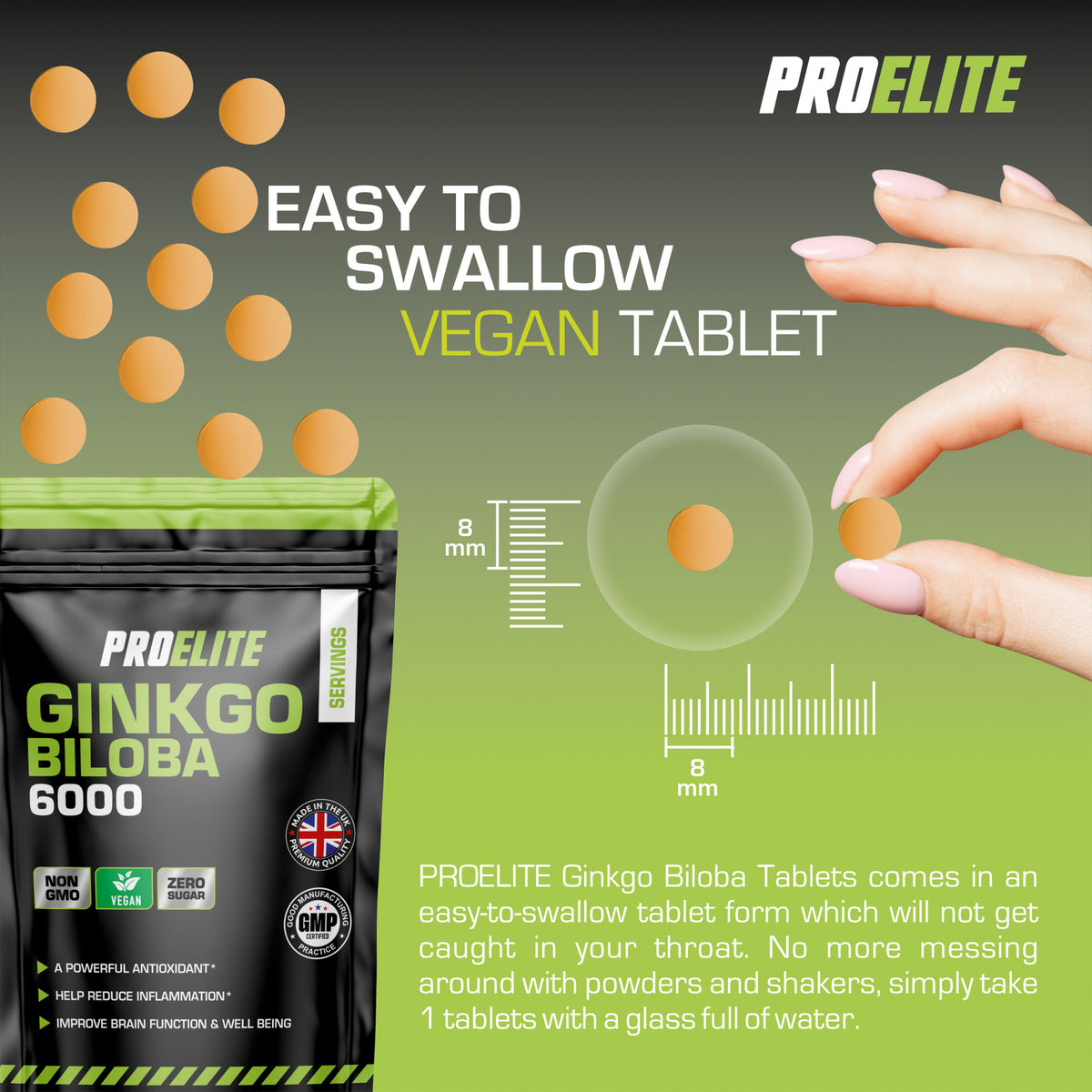 Ginkgo Biloba 6000 Vegan Tablets | Pro-Elite