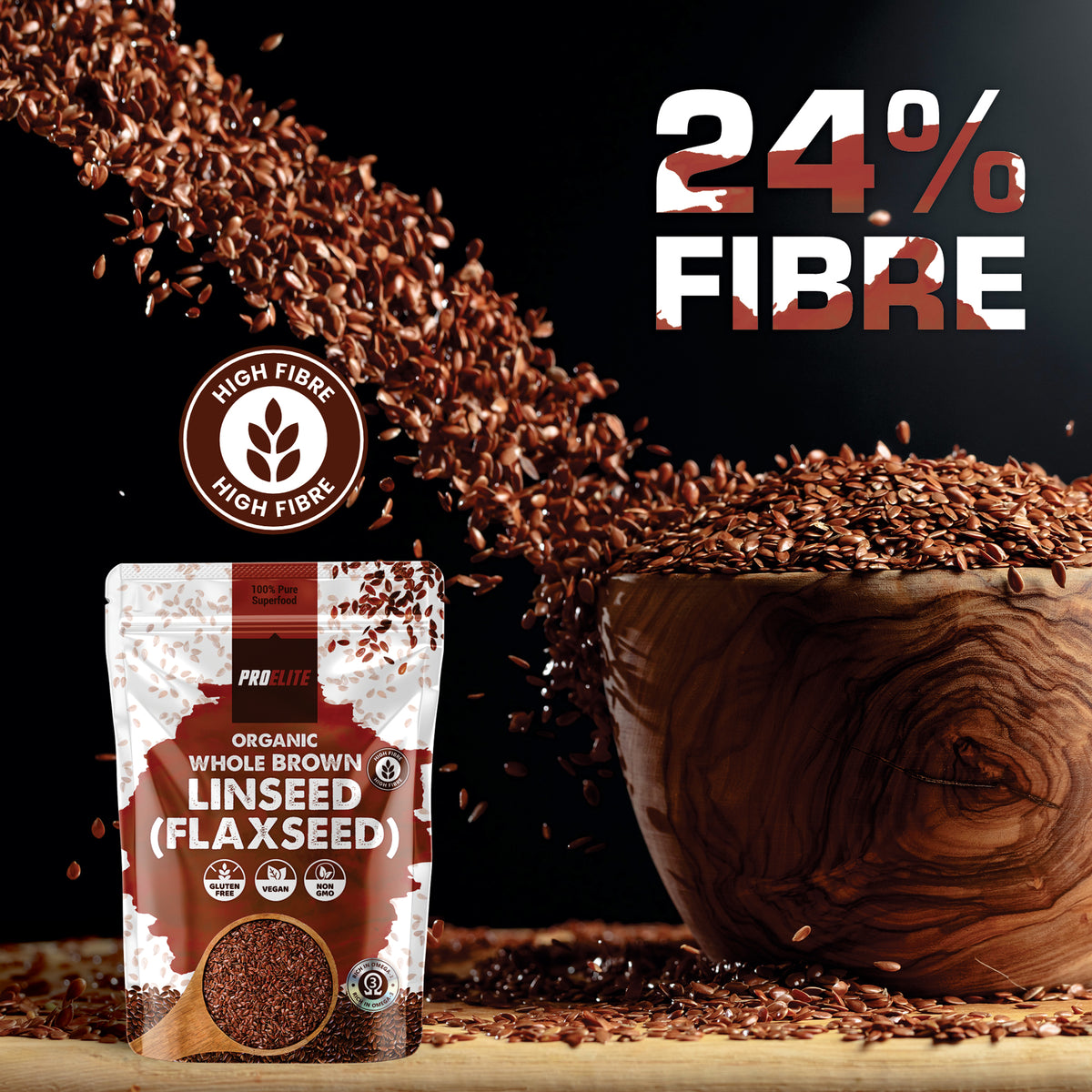Organic Whole Brown Linseed (Flaxseed) | Pro-Elite