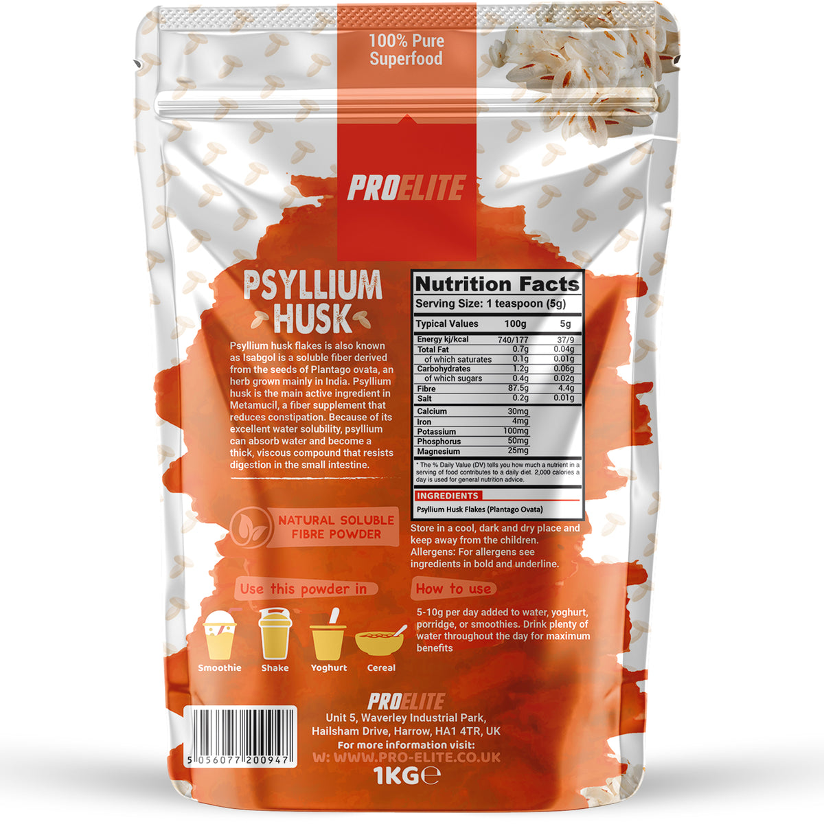 Psyllium Husk Flakes | Pro-Elite