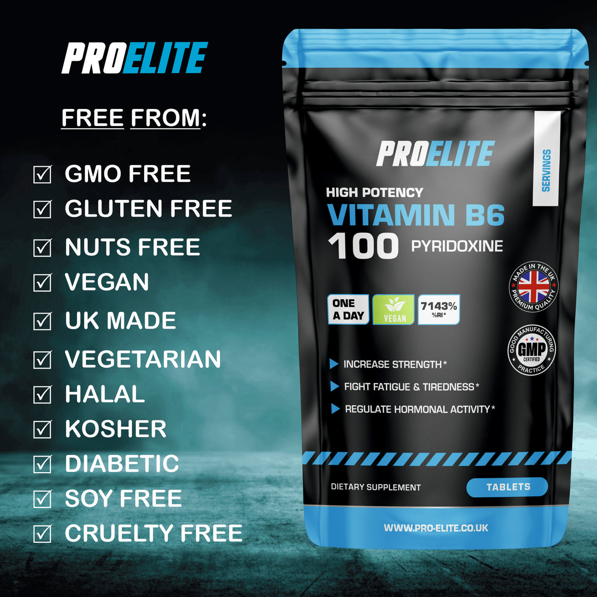 Vitamin B6 Vegan Tablets | Pro-Elite