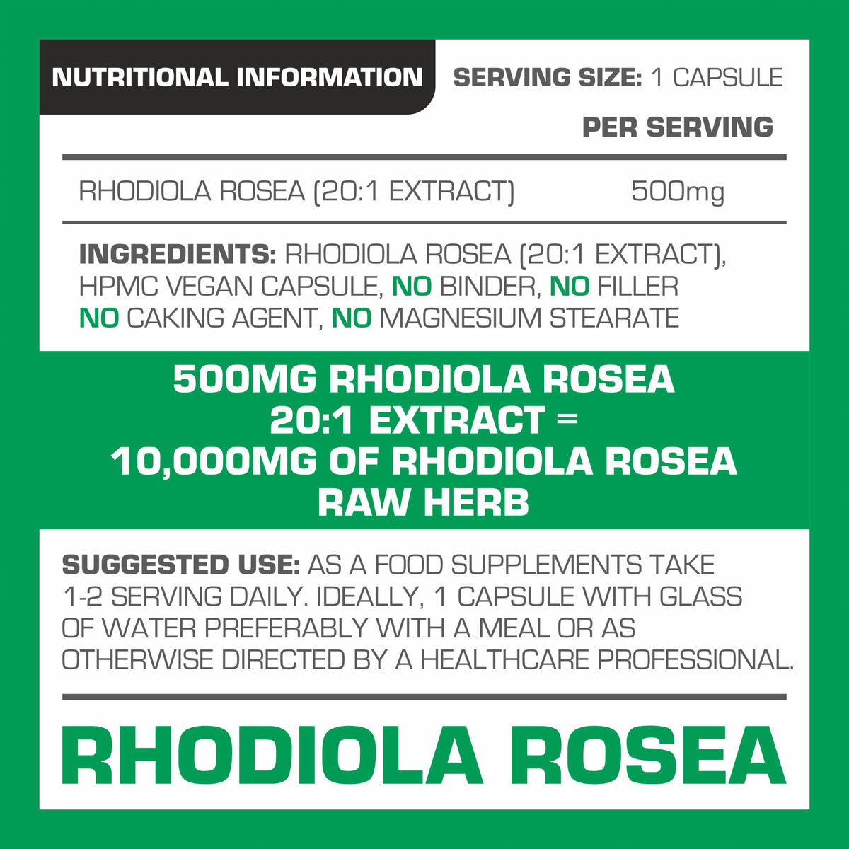 Rhodiola Rosea Capsules | Pro-Elite