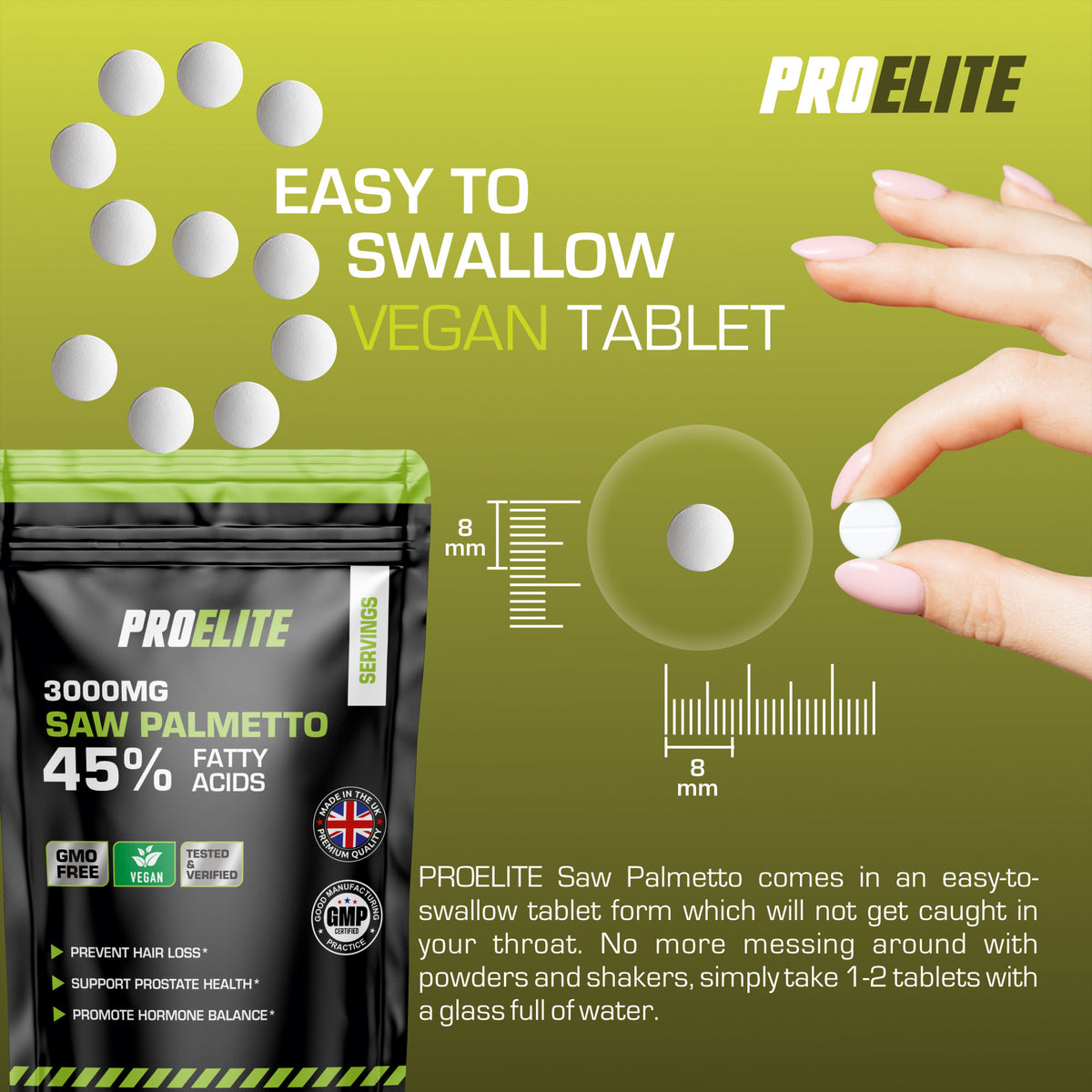 Saw Palmetto (45% FattyAcids) Tablets | Pro-Elite