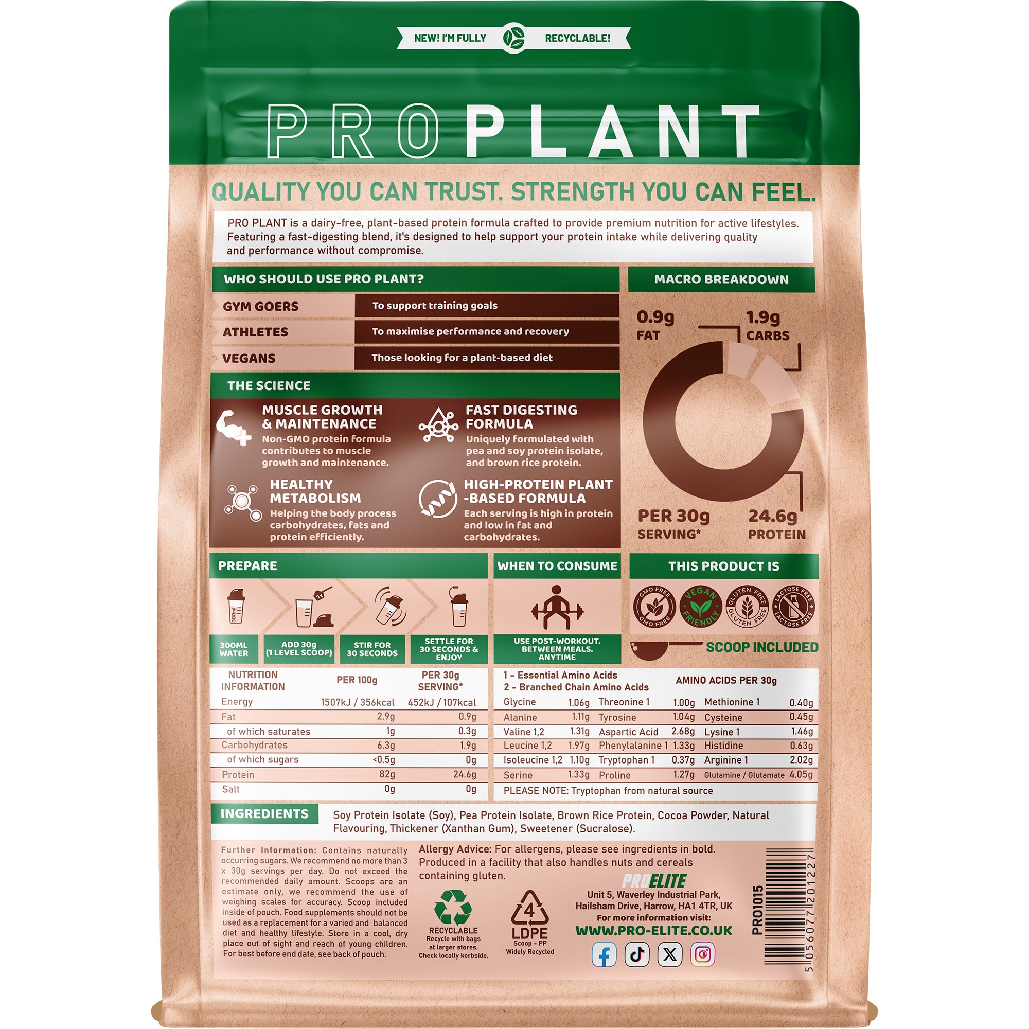 PROELITE Pro Plant Protein 1kg