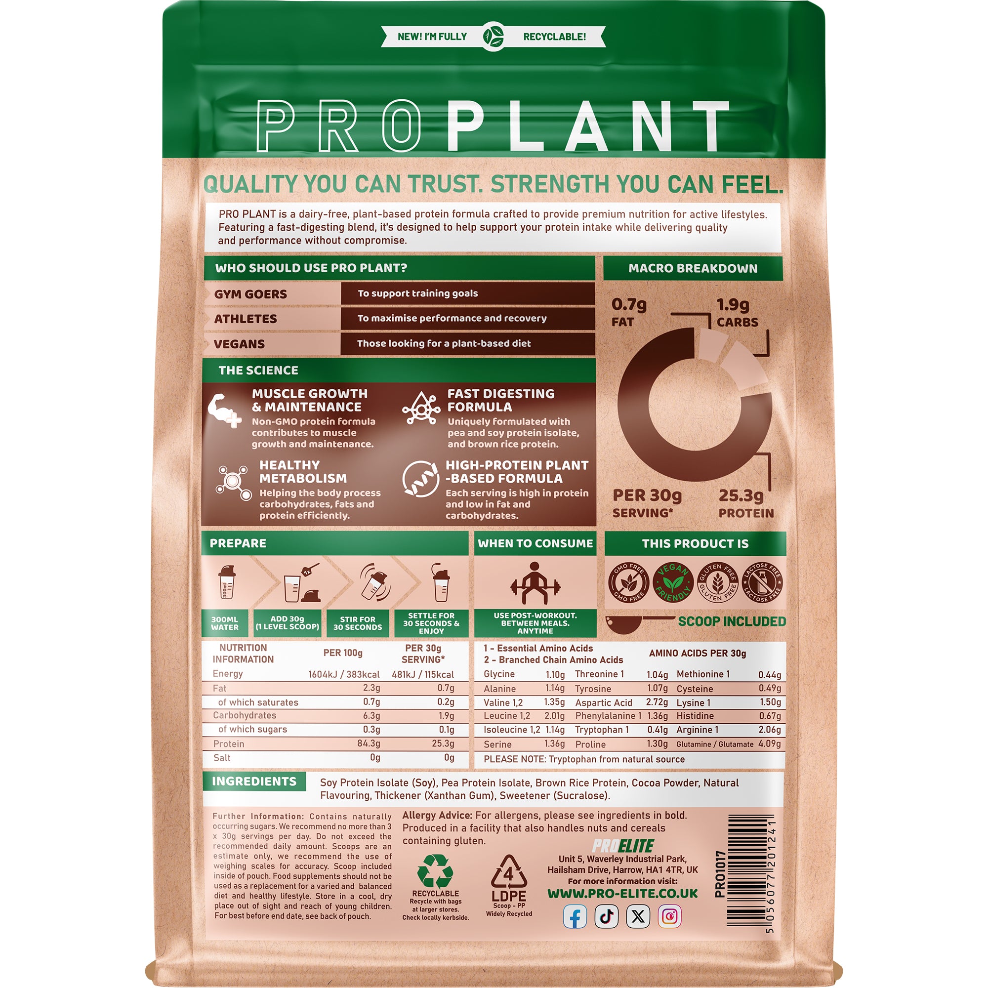 PROELITE Pro Plant Protein 1kg