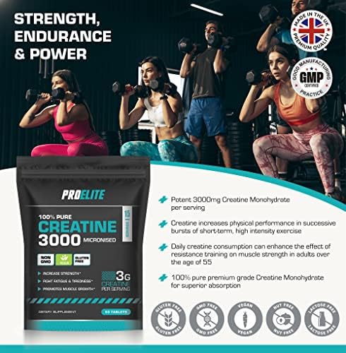 Creatine Monohydrate 500mg Vegan Tablets | Pro-Elite