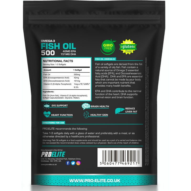 PROELITE Omega 3 Fish Oil 500mg - Softgels