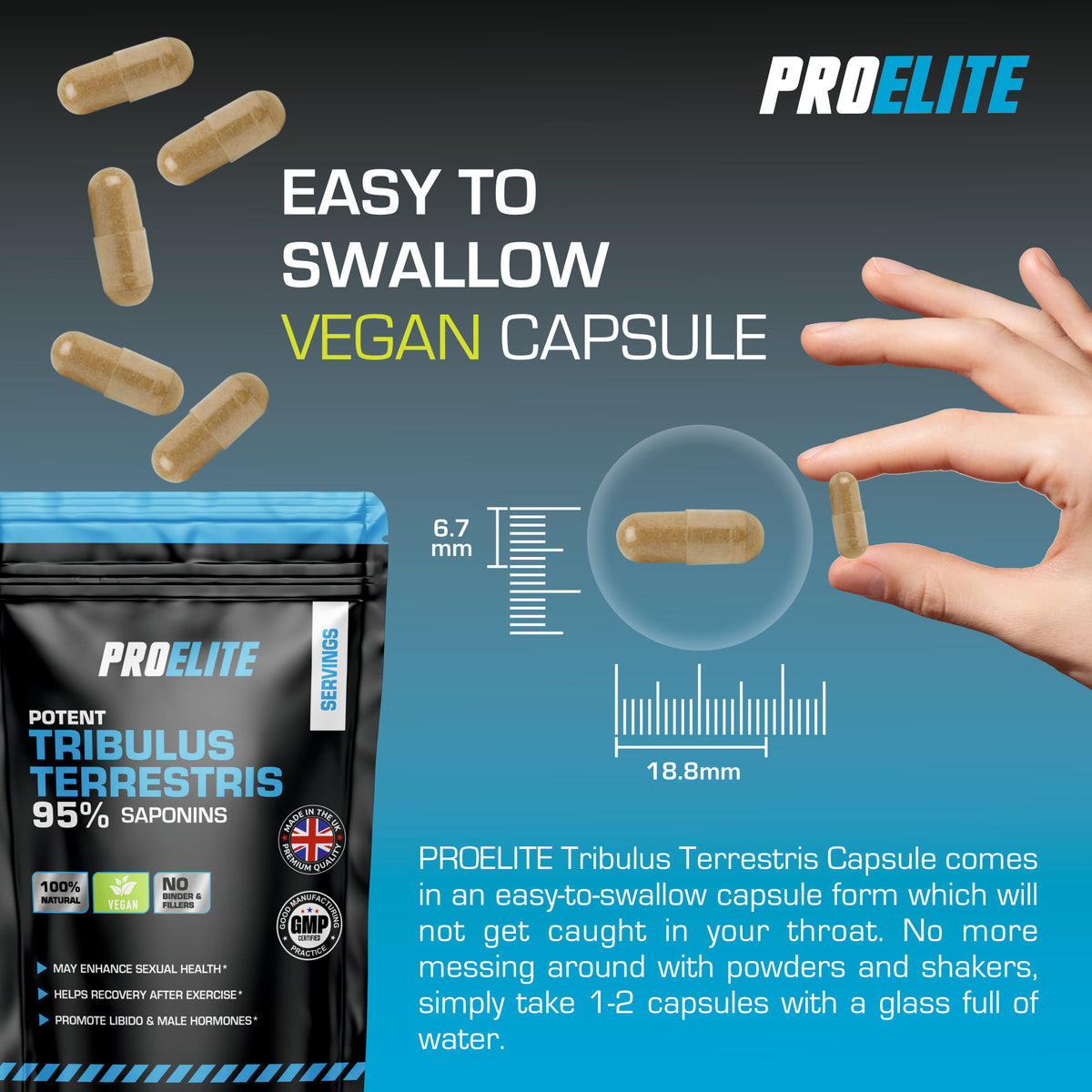 Tribulus Terrestris Vegan Capsules | Pro-Elite