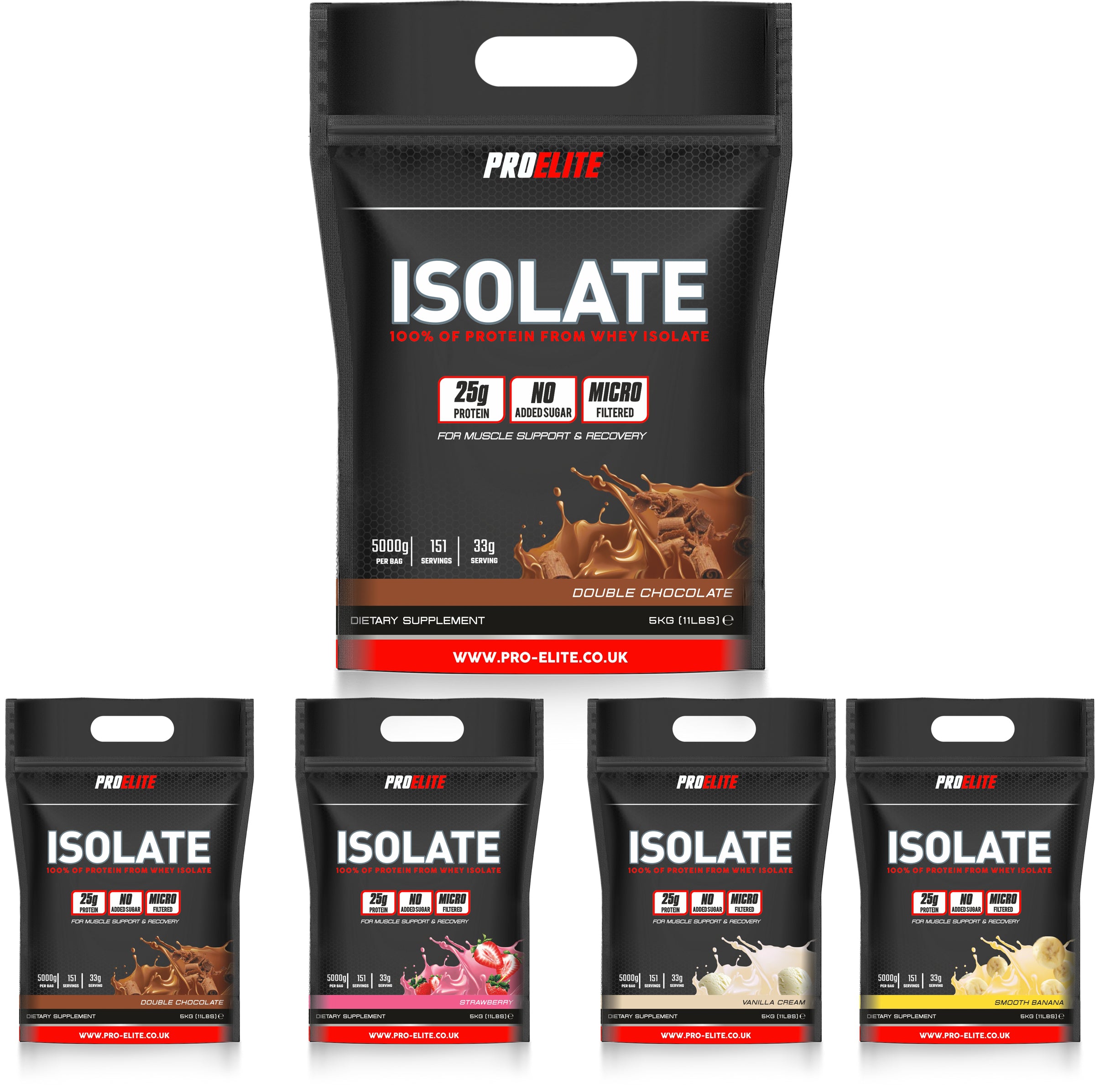 Whey Isolate Protein Powder 1kg, 2.5kg & 5kg | Pro-Elite