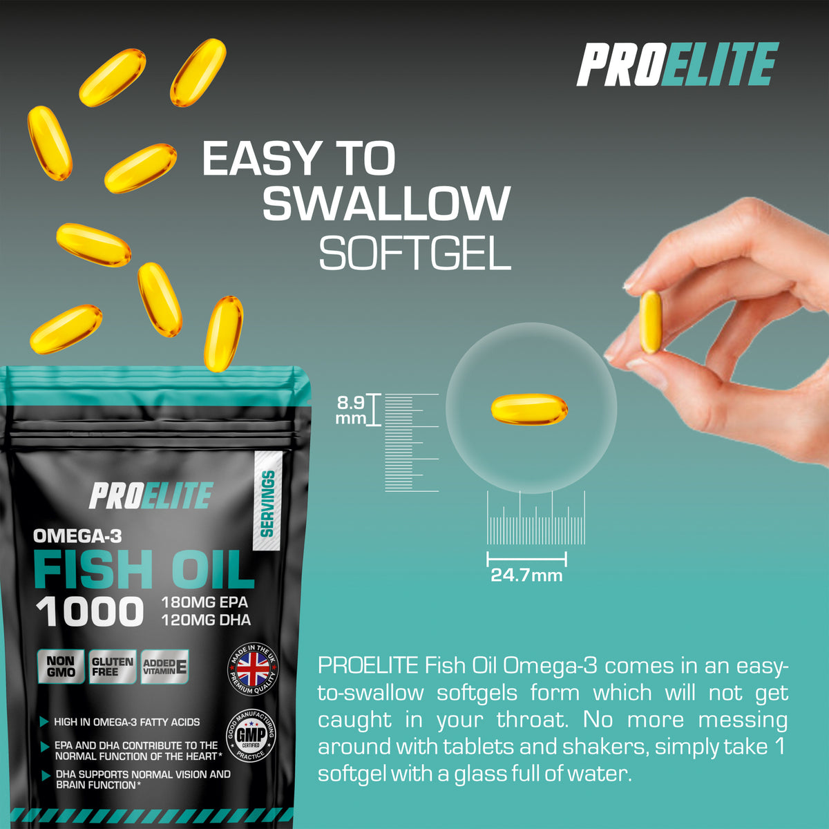 Omega 3 Fish Oil Softgels | Pro-Elite