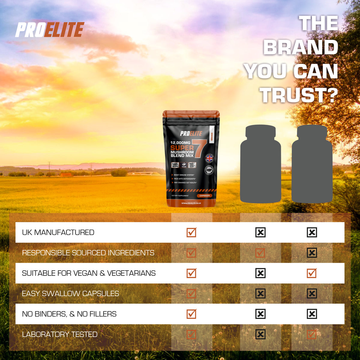 7in1 Mushroom Blend Vegan Capsules | Pro-Elite