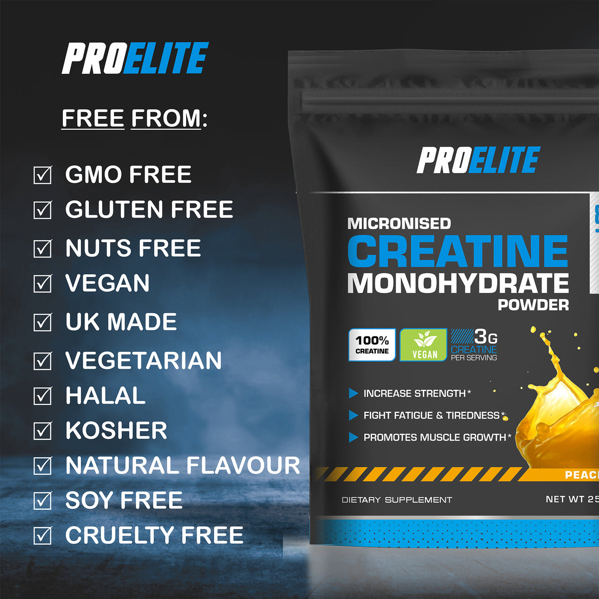 Creatine Monohydrate Pouch 250g | Pro-Elite