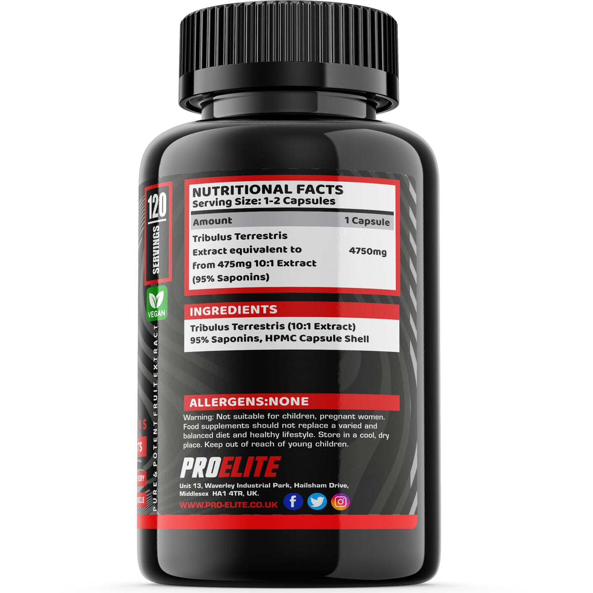 Tribulus Terrestris 120 Capsules | Pro-Elite