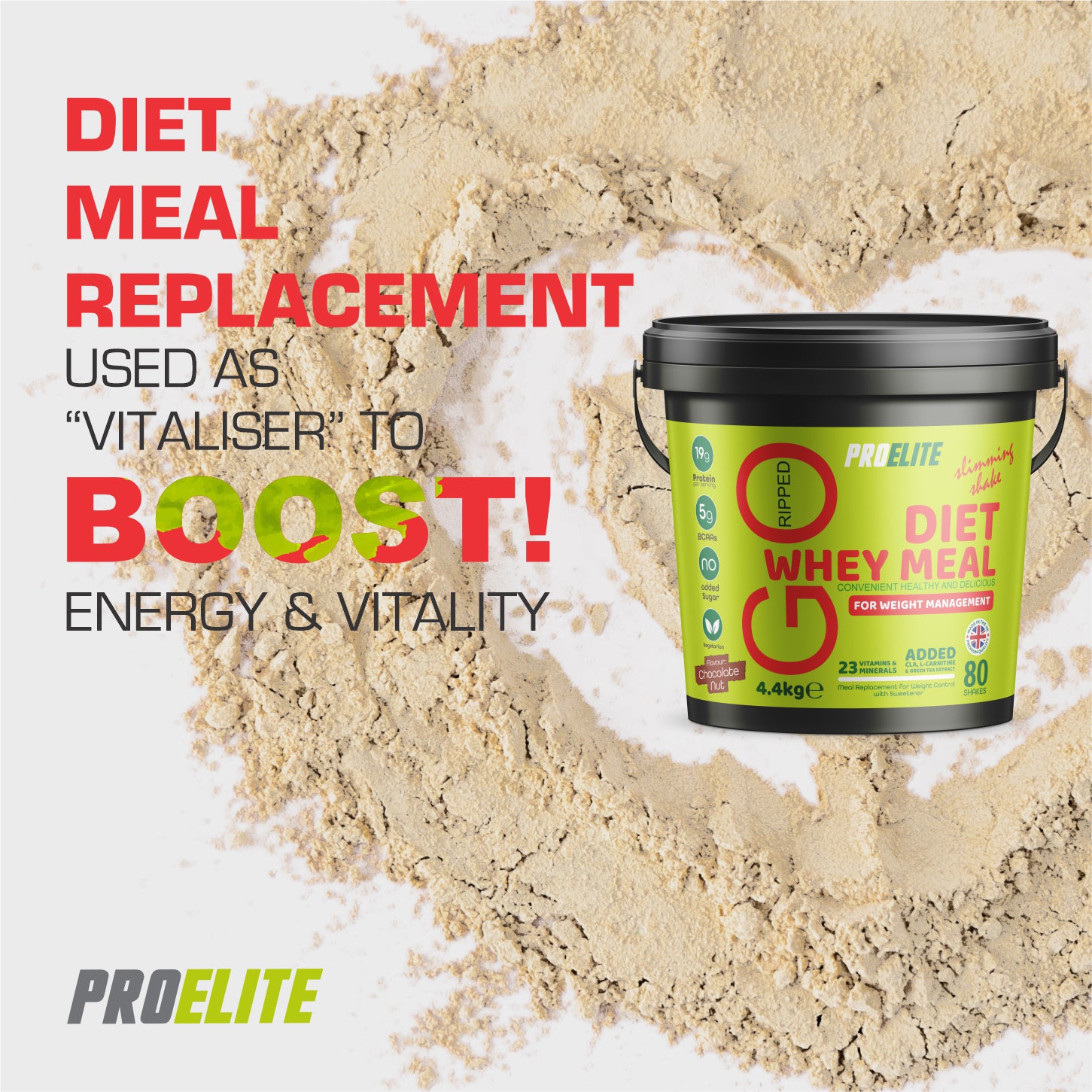 PROELITE Diet Whey Meal 4.4kg Bucket