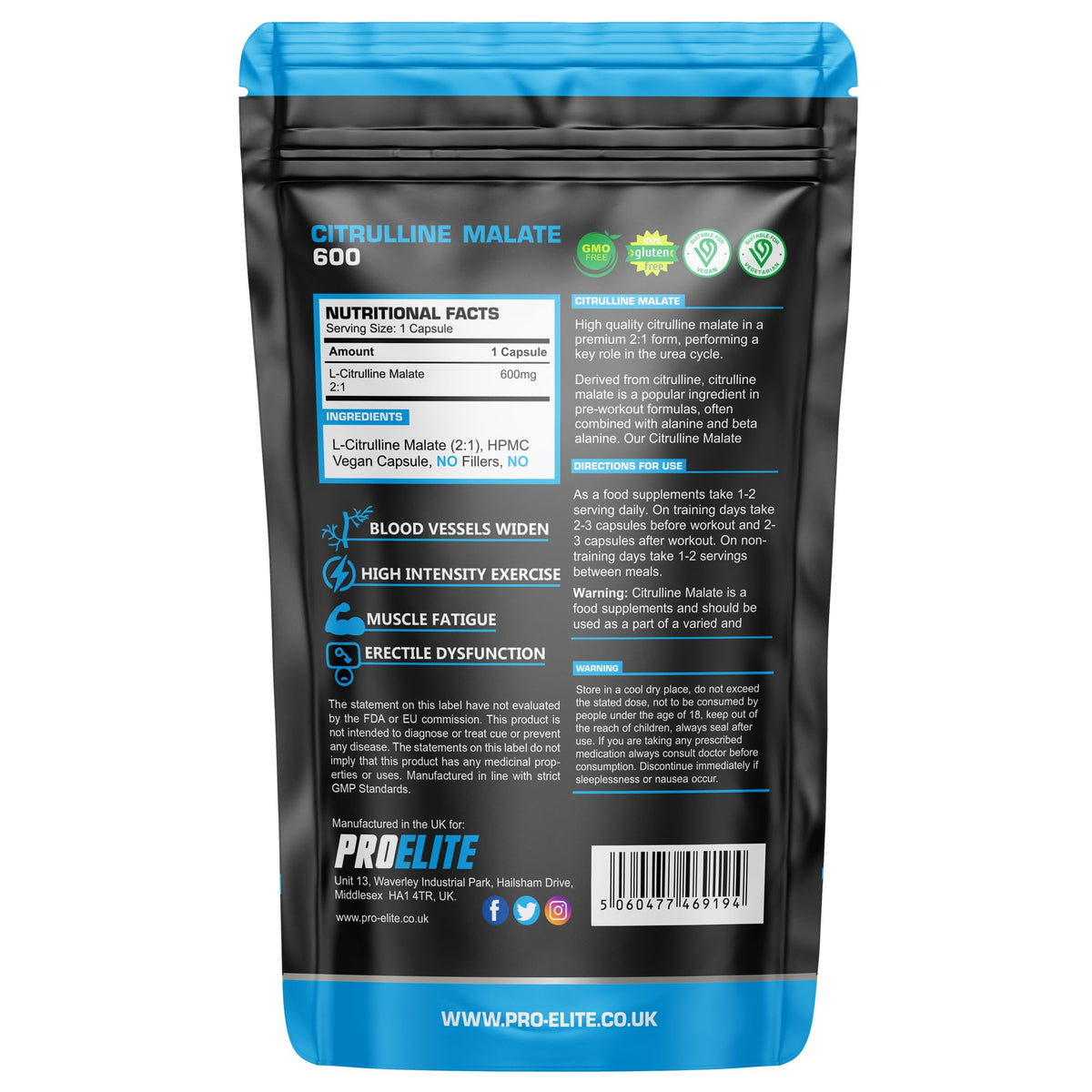 L-Citrulline Malate Capsules | Pro-Elite