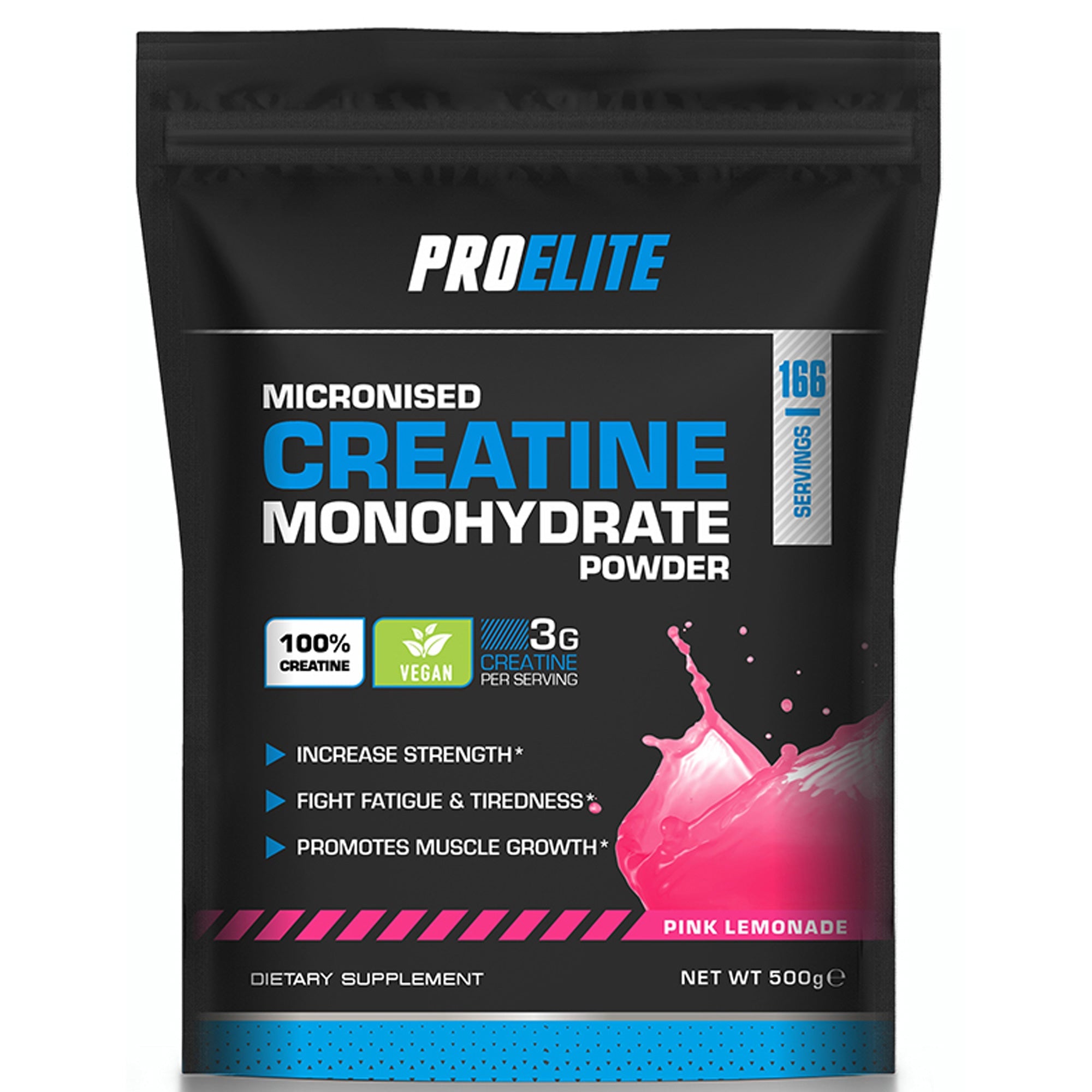 Pure Creatine Monohydrate Powder 500g (Pouch) | Pro-Elite