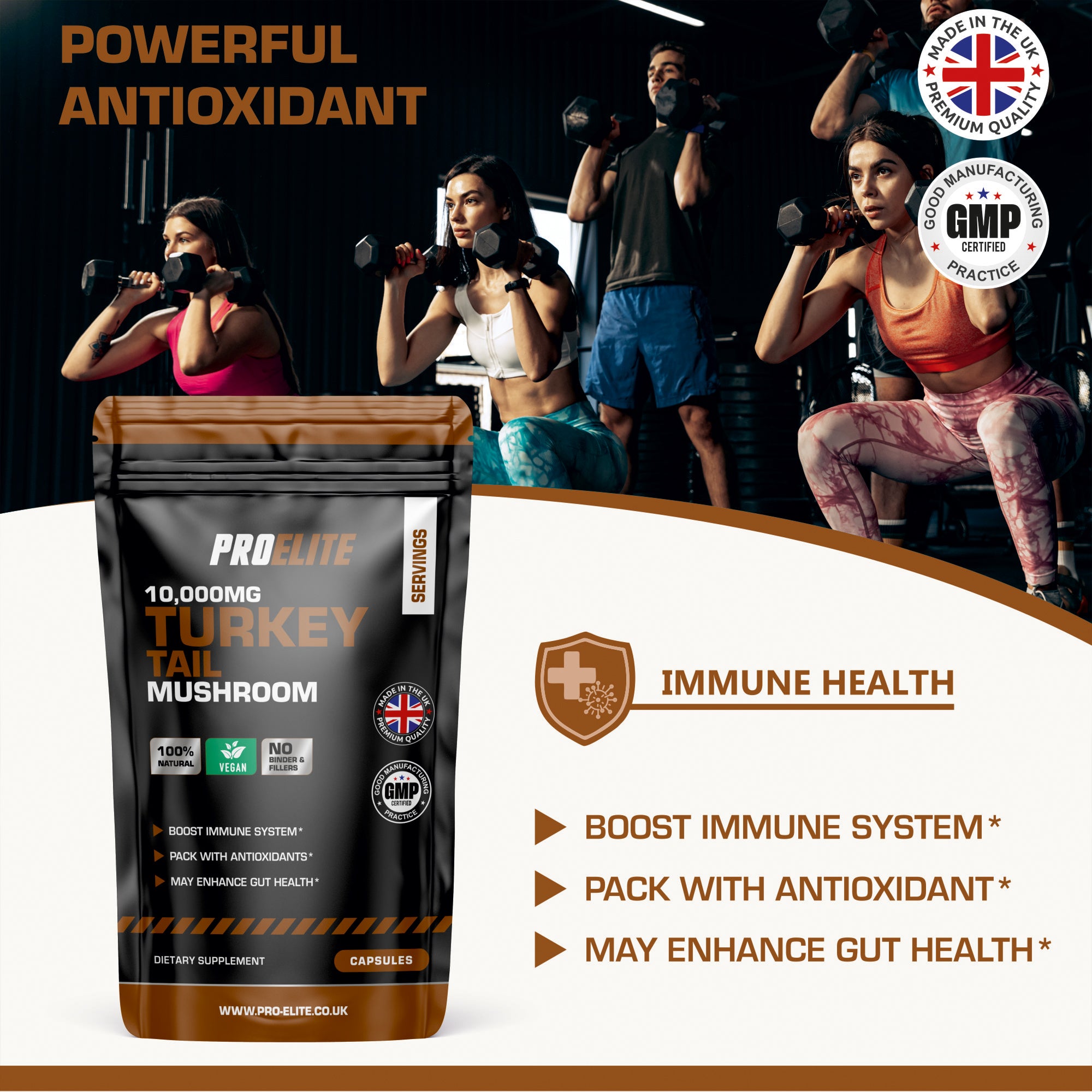 Turkey Tail Mushroom Vegan Capsules | Pro-Elite