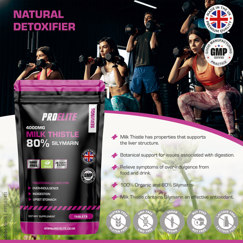 Pro-Elite Milk Thistle 40:1 Extract Vegan Tablets