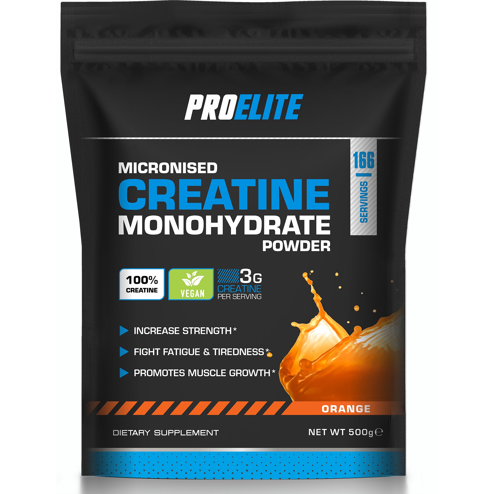 Pure Creatine Monohydrate Powder 500g (Pouch) | Pro-Elite