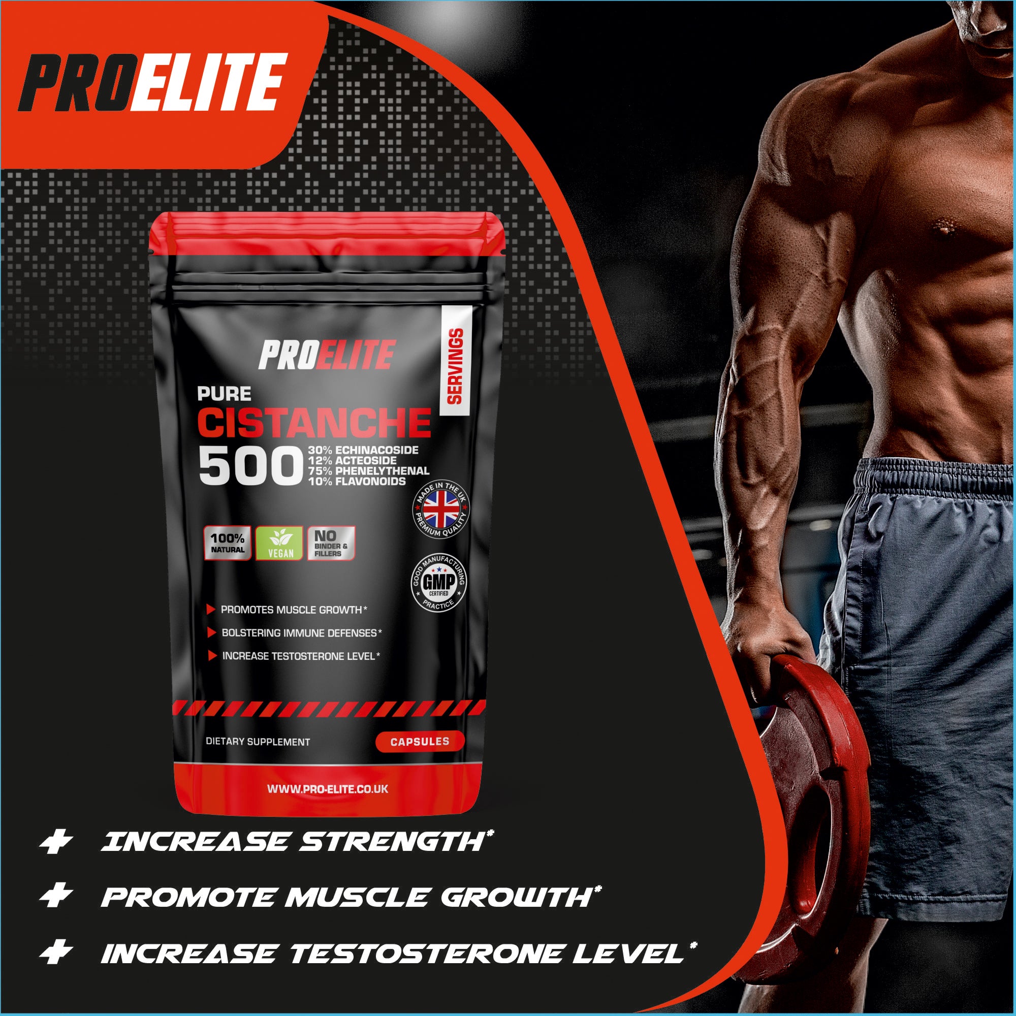 PROELITE Cistanche 20:1 Extract Vegan Capsules