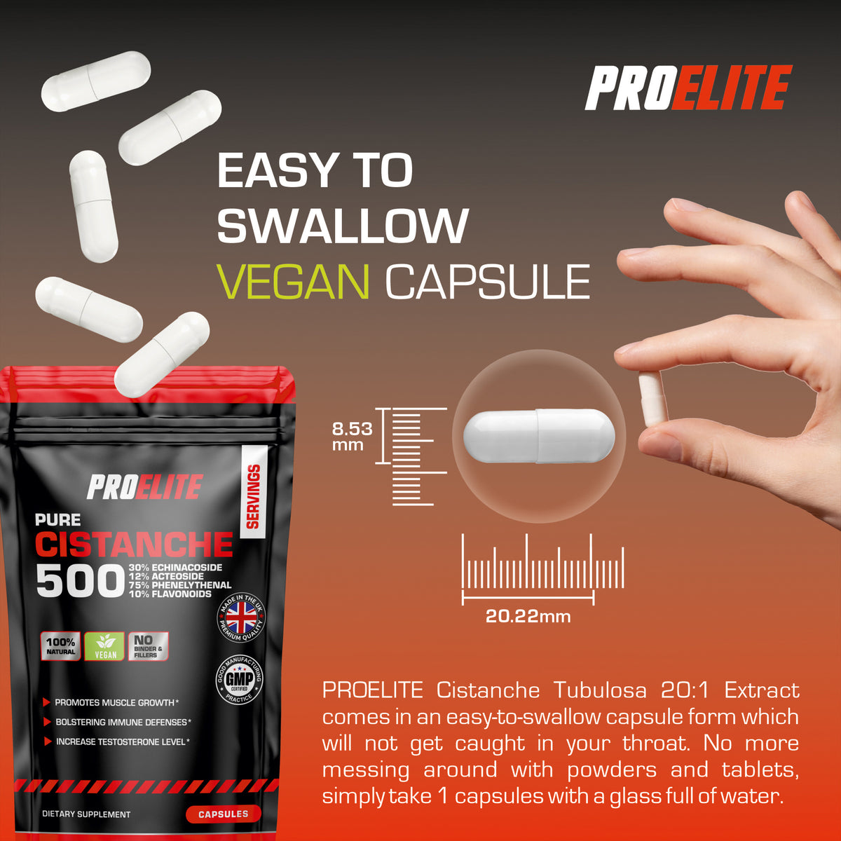 Cistanche 20:1 Extract Vegan Capsules | Cistanche