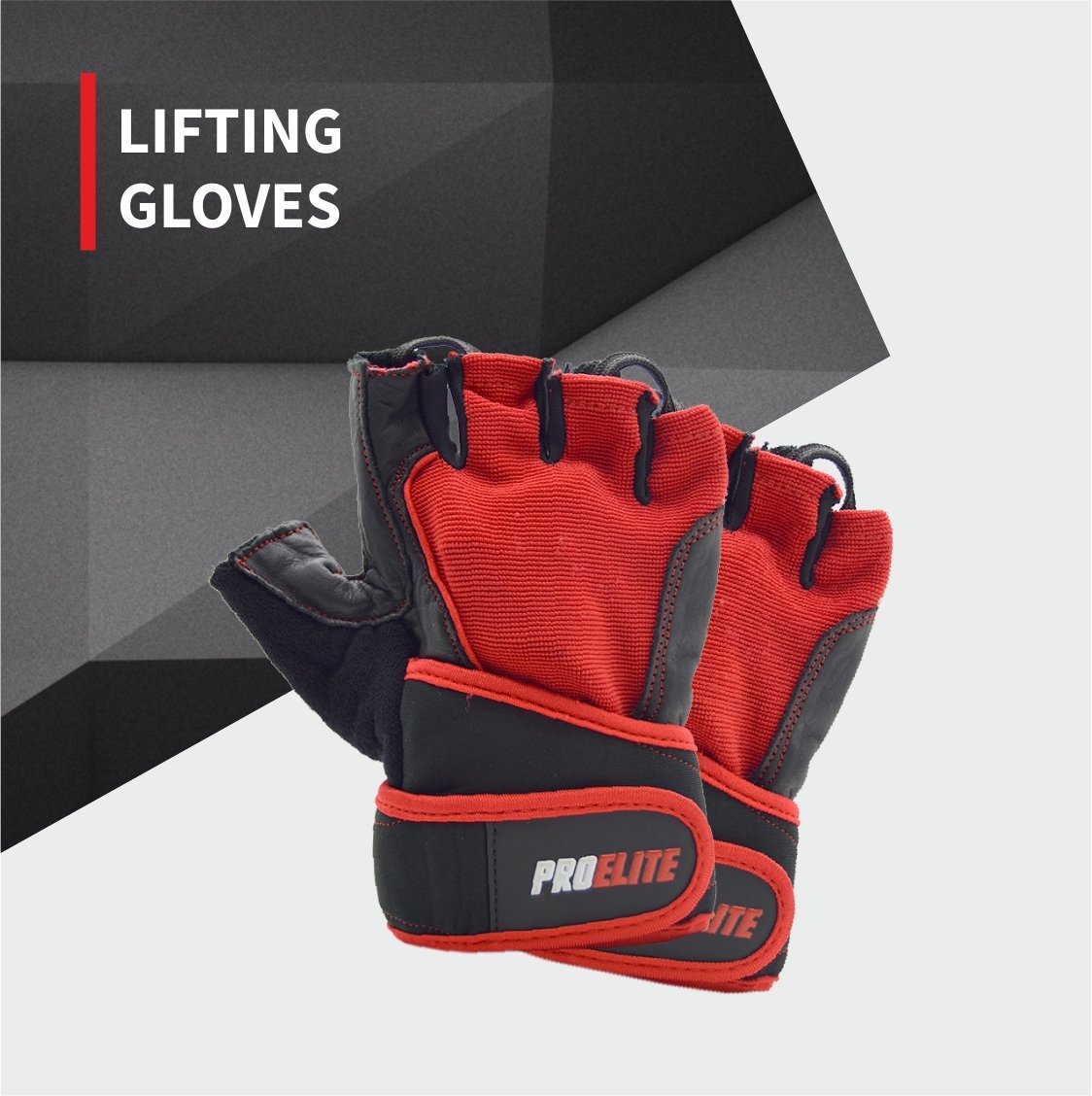 Weight Lifting Gloves - Red/Black | Pro-Elite