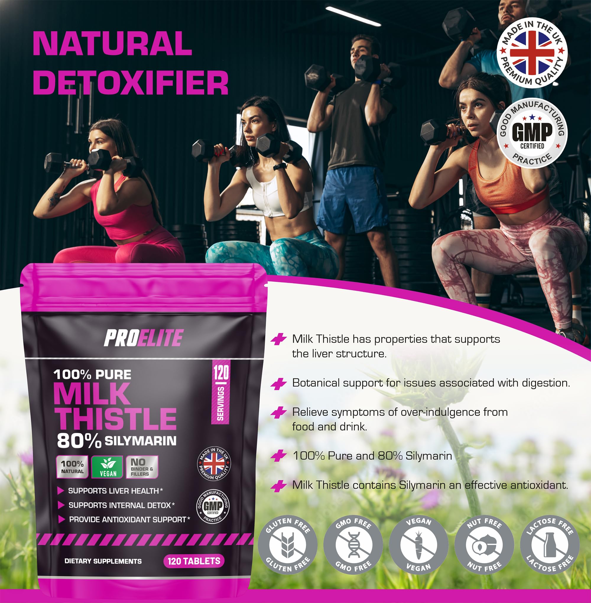 Milk Thistle 40:1 Extract Vegan Tablets | Pro-Elite