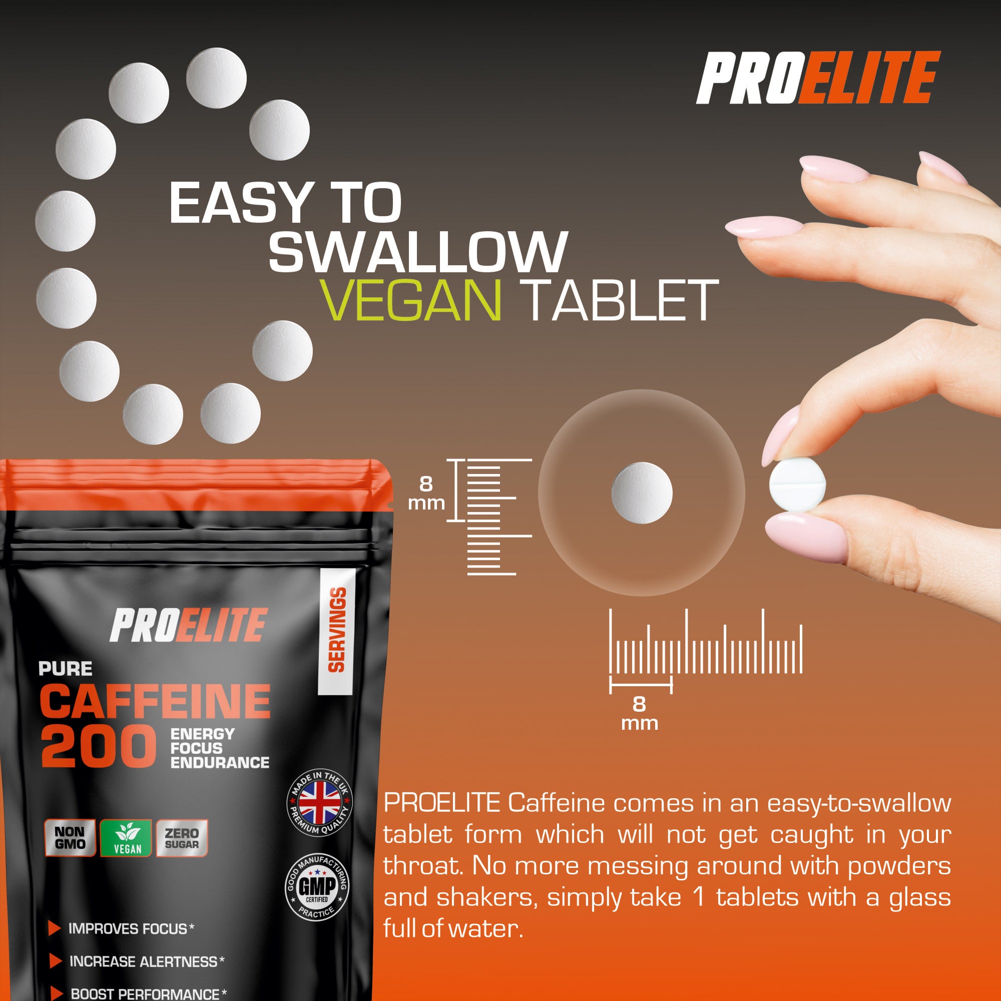 Caffeine Vegan Tablets | Pro-Elite