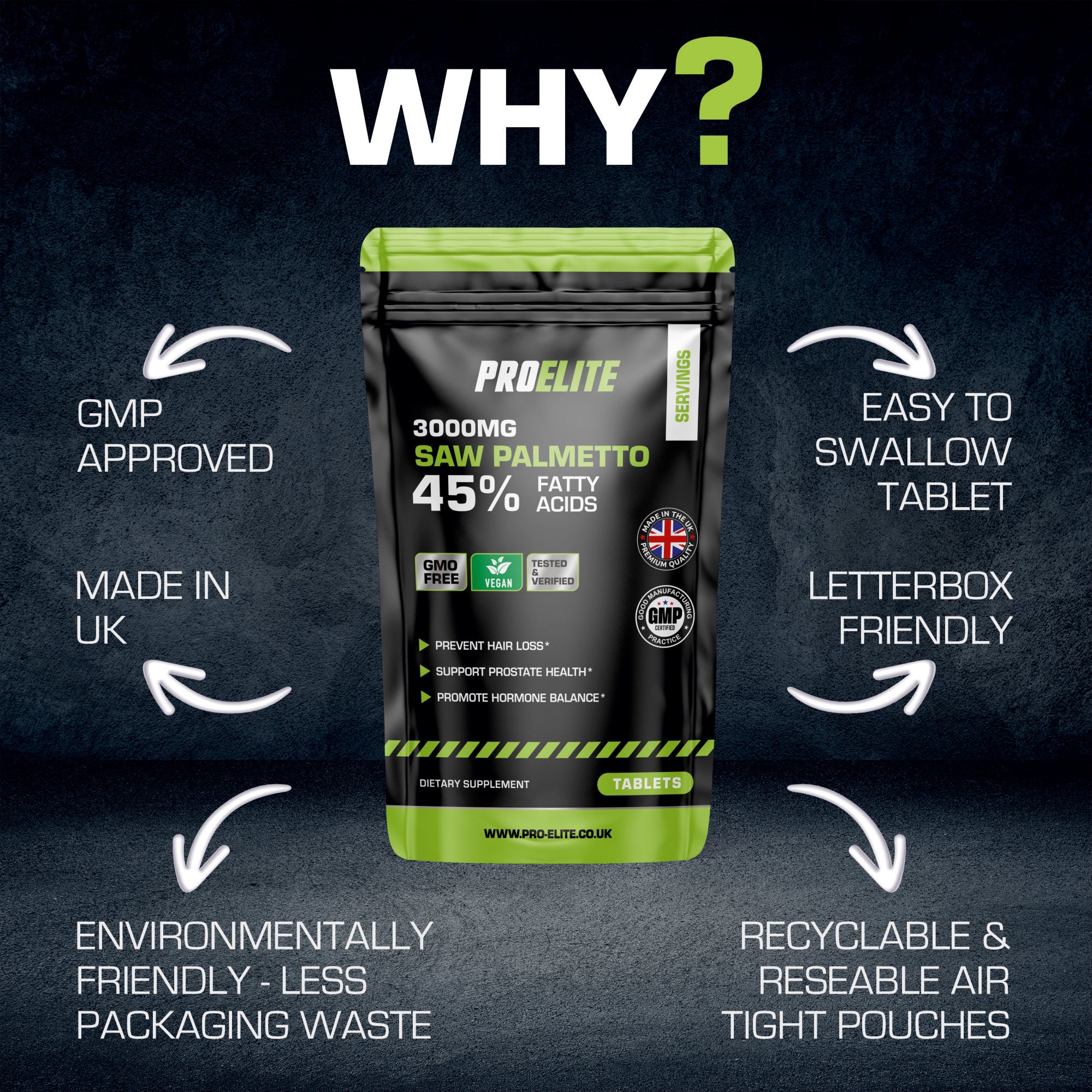 Saw Palmetto (45% FattyAcids) Tablets | Pro-Elite