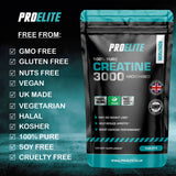Creatine Monohydrate 500mg Vegan Tablets | Pro-Elite