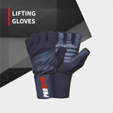 Leather Gloves With Wrist Support - Black | Pro-Elite
