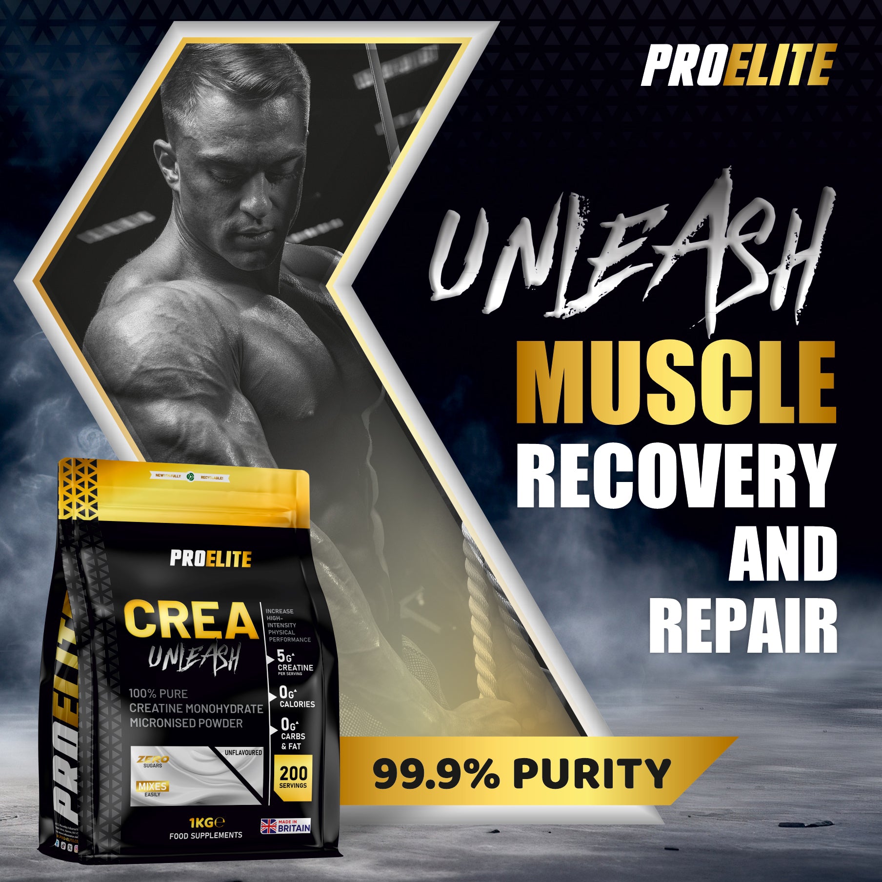 Pure Creatine Monohydrate Powder 1kg | Pro-Elite
