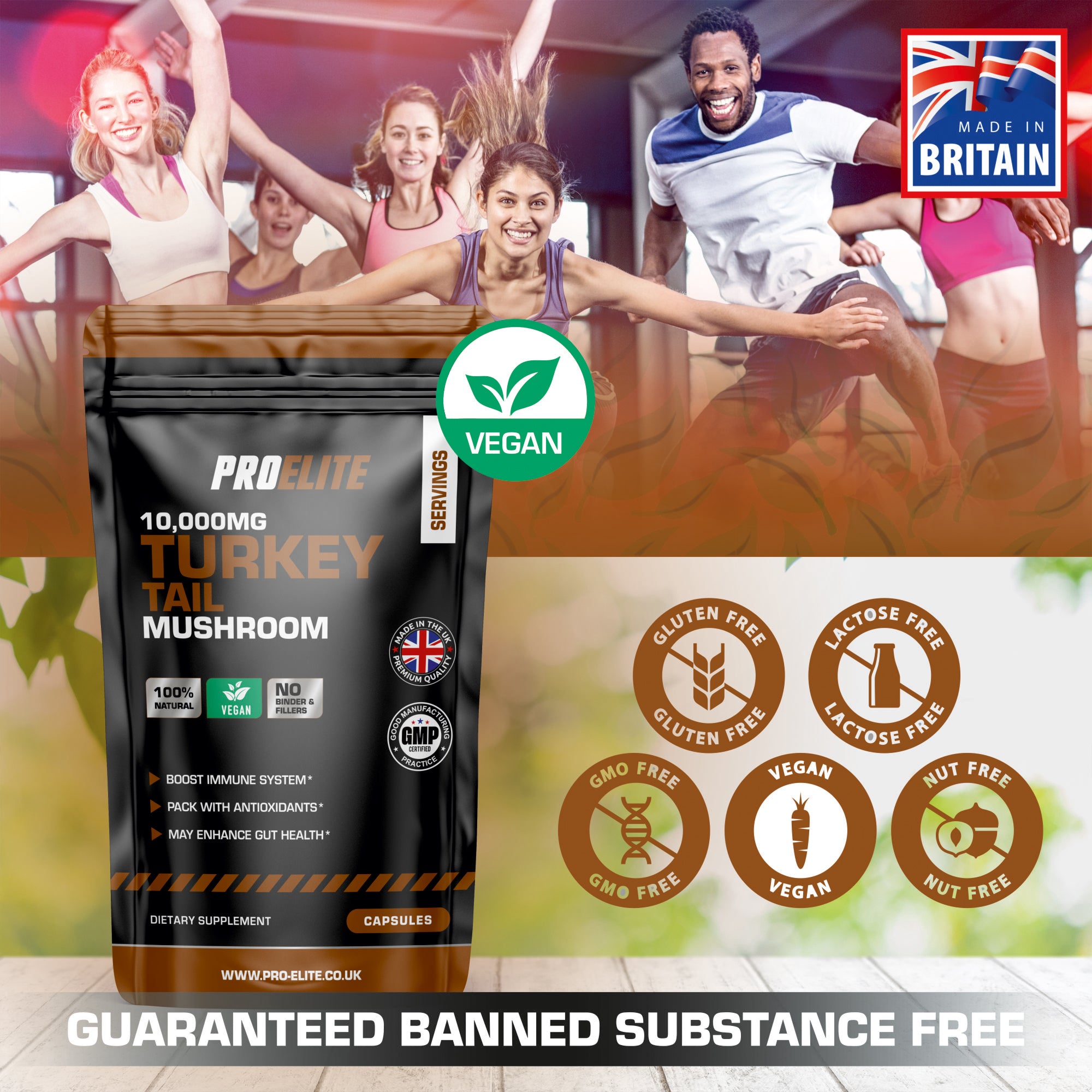 Turkey Tail Mushroom Vegan Capsules | Pro-Elite