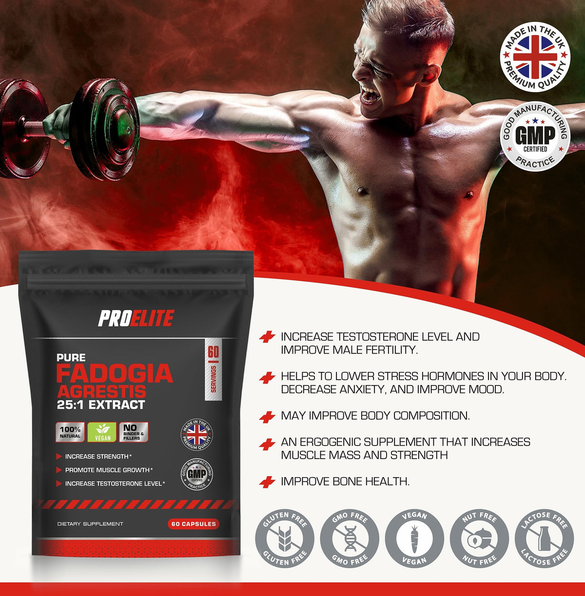 Fadogia Agrestis 25:1 Extract Vegan Capsules | Pro-Elite
