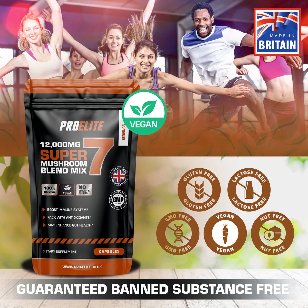 7in1 Mushroom Blend Vegan Capsules | Pro-Elite