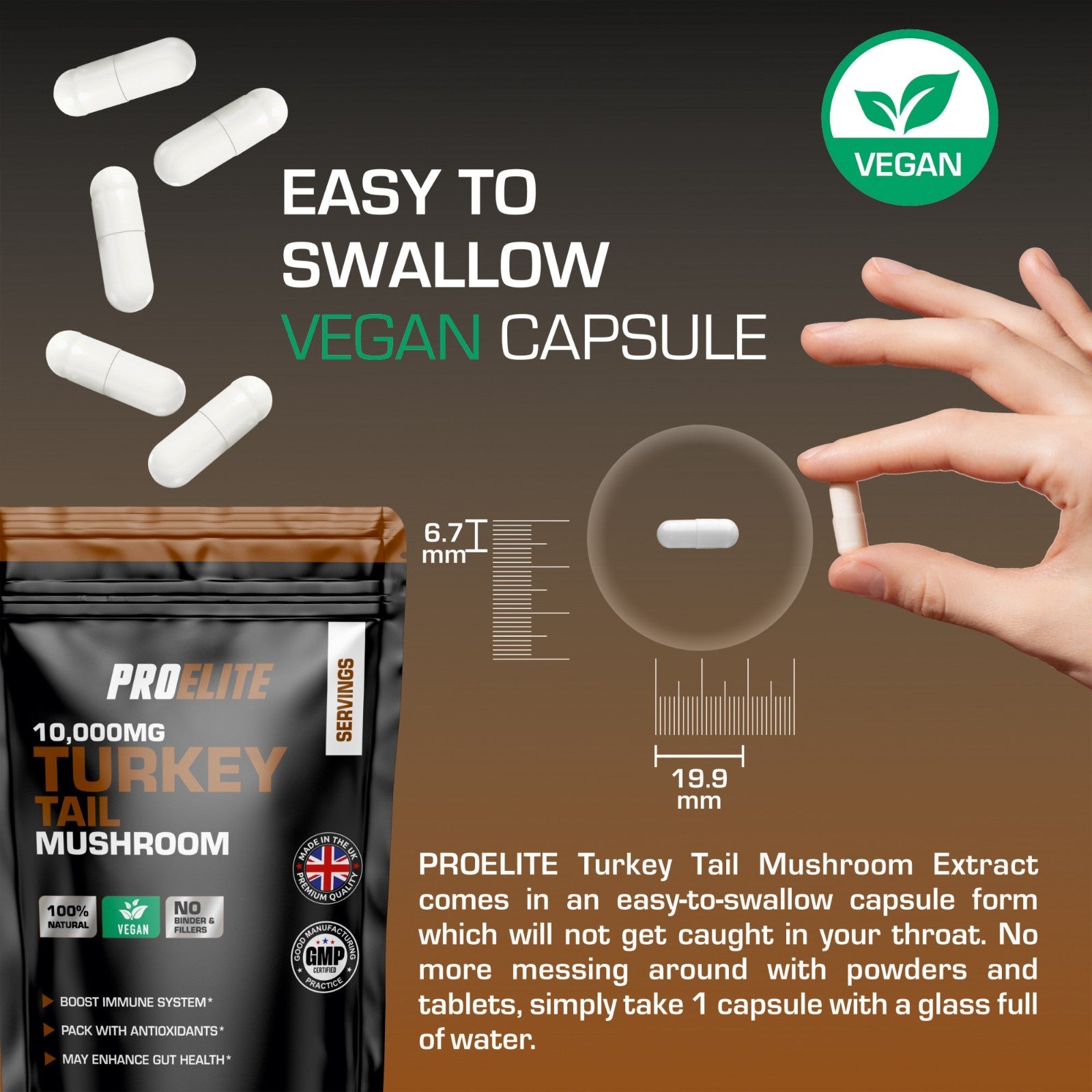 Turkey Tail Mushroom Vegan Capsules | Pro-Elite