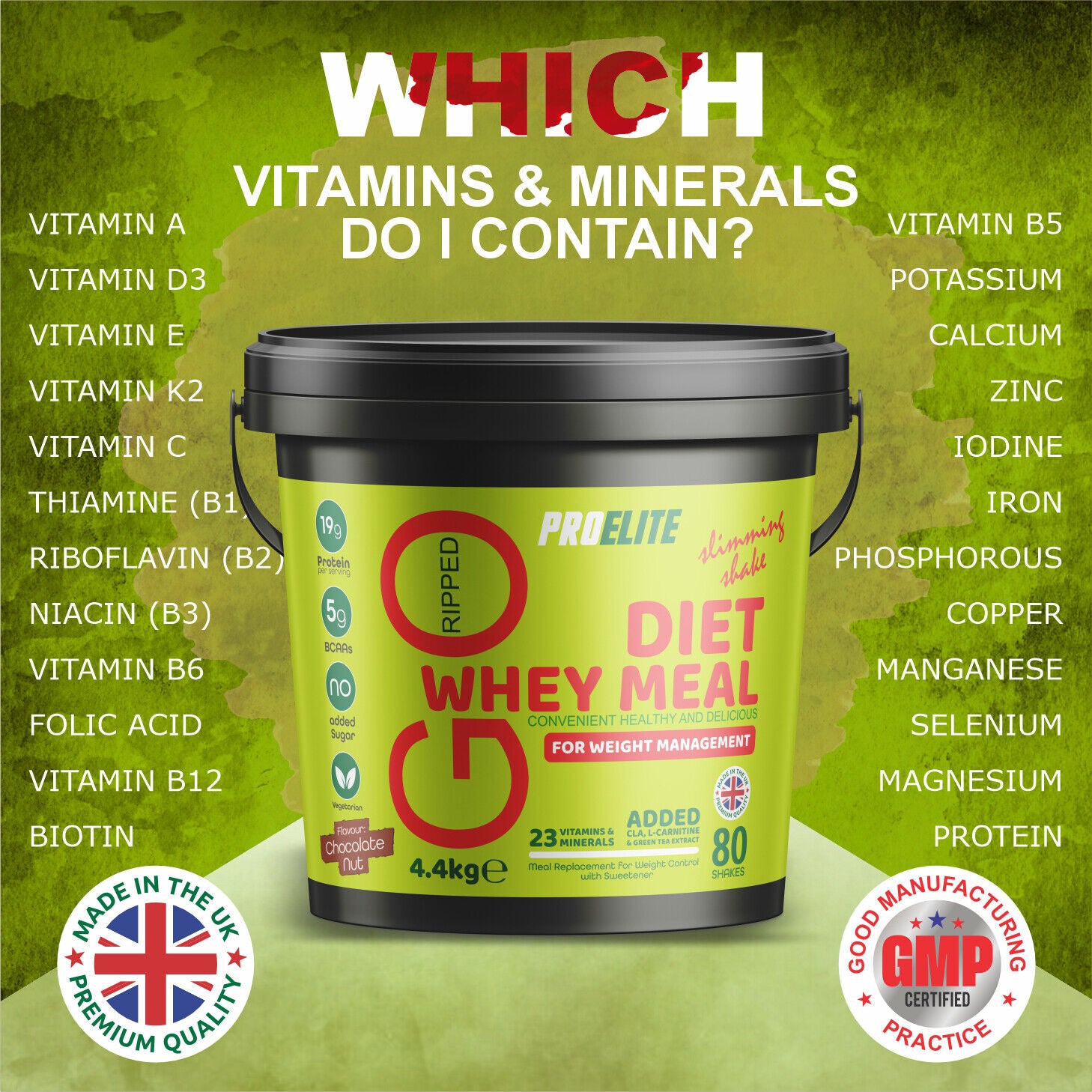 PROELITE Diet Whey Meal 4.4kg Bucket