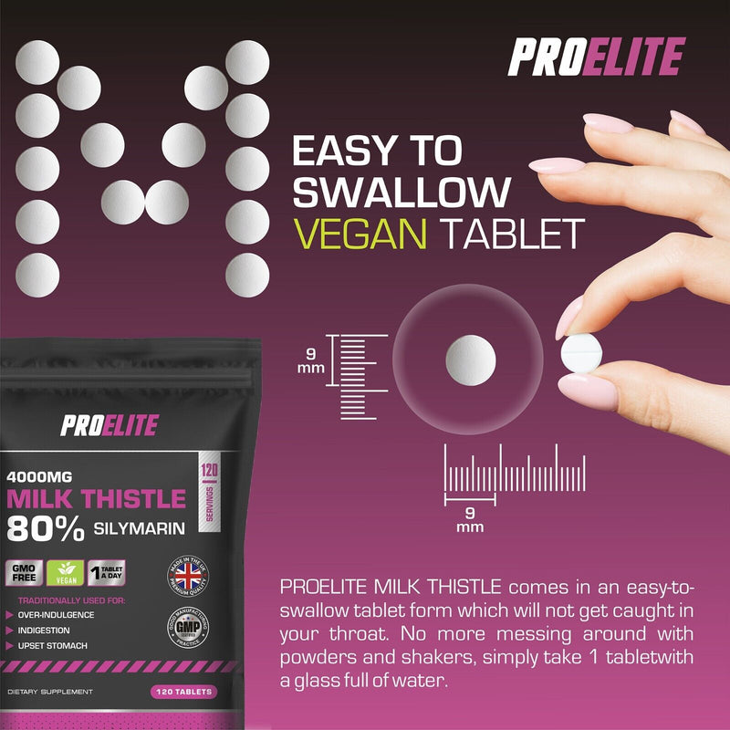 Pro-Elite Milk Thistle 40:1 Extract Vegan Tablets