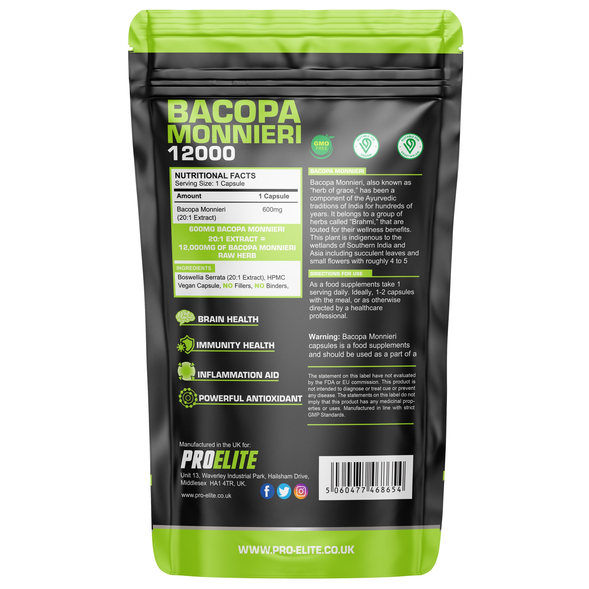 PROELITE Bacopa Monnieri Capsules
