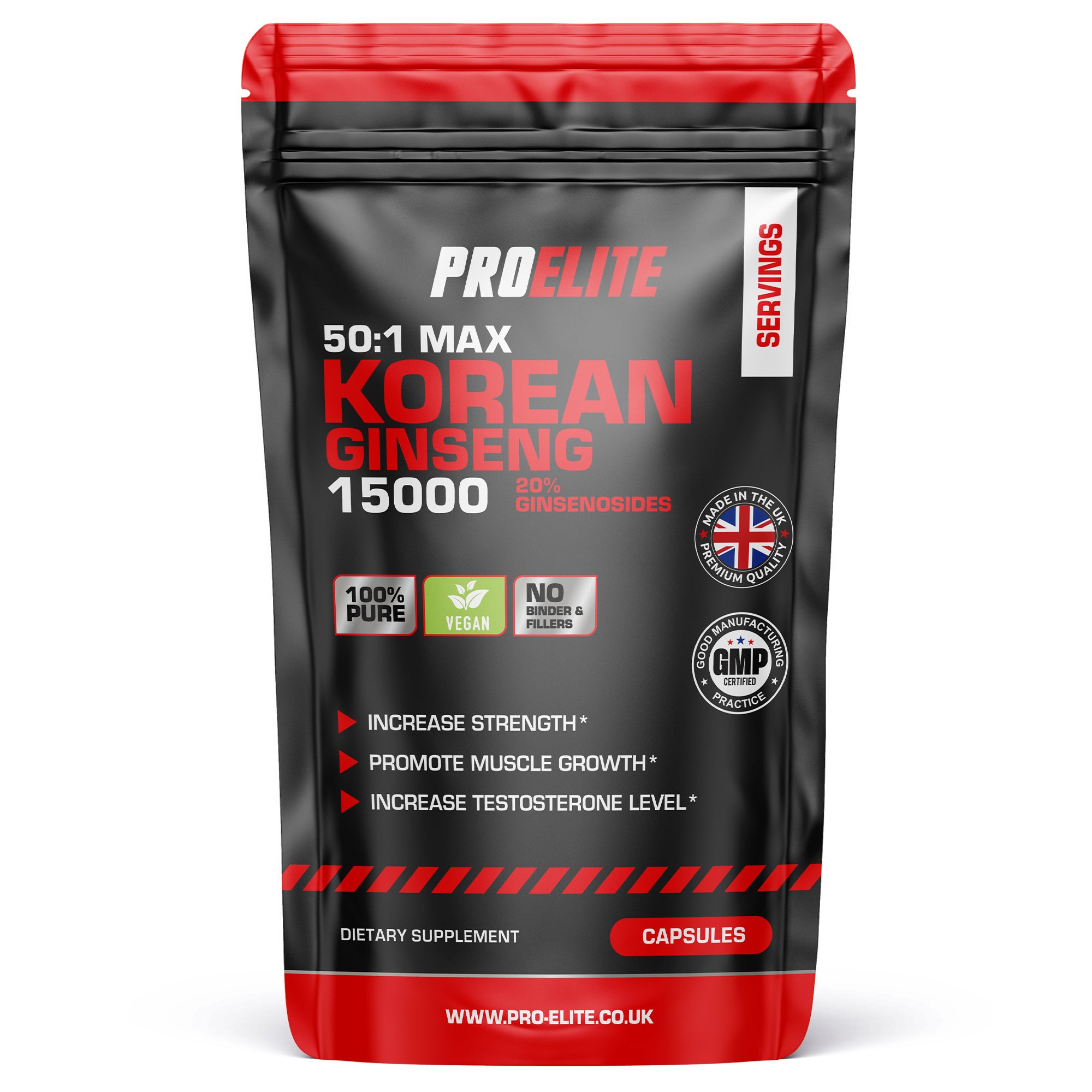 Korean Ginseng 300mg Vegan Capsules | Pro-Elite