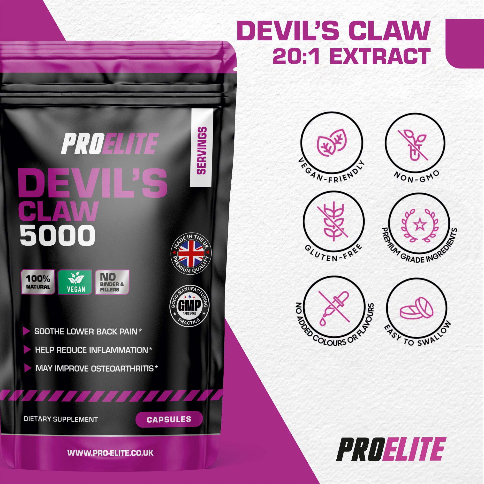 PROELITE Devil's Claw Vegan Capsules
