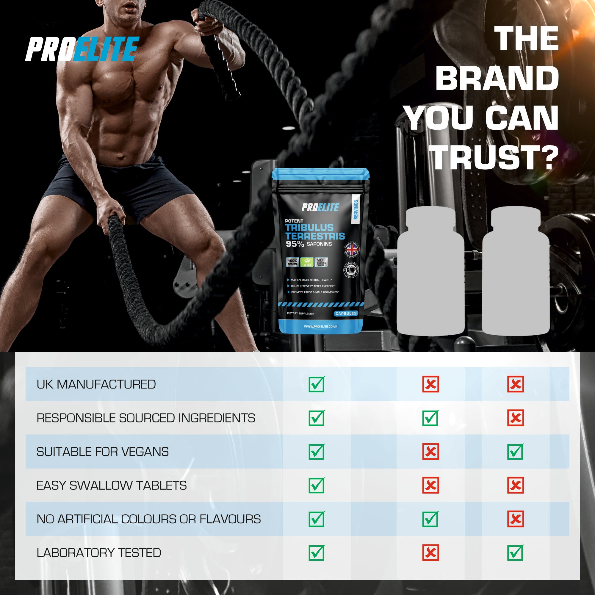 PROELITE Tribulus Terrestris Vegan Capsules