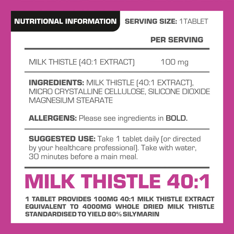 Pro-Elite Milk Thistle 40:1 Extract Vegan Tablets