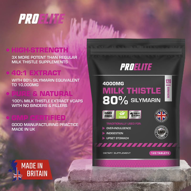 Pro-Elite Milk Thistle 40:1 Extract Vegan Tablets